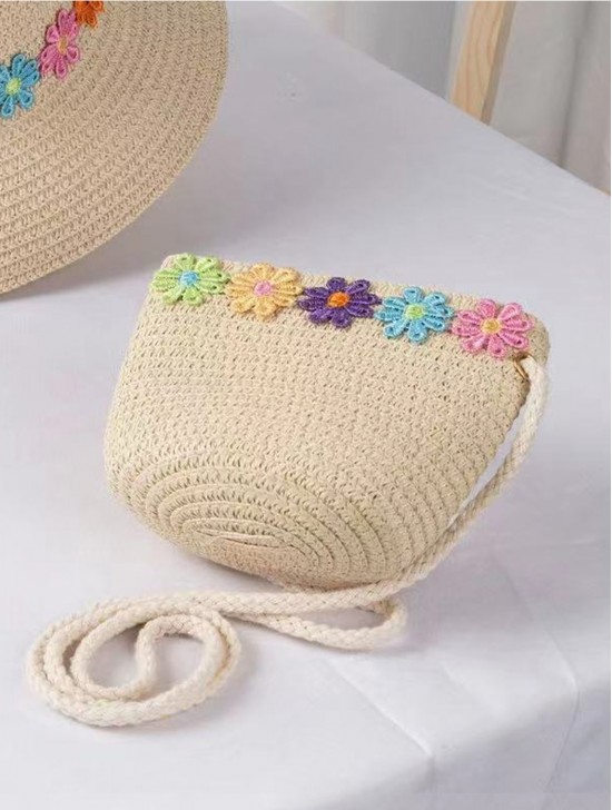 Adult's Crochet Mini Bag W/ Flowers